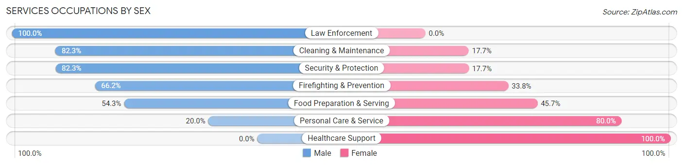 Services Occupations by Sex in Zip Code 32656