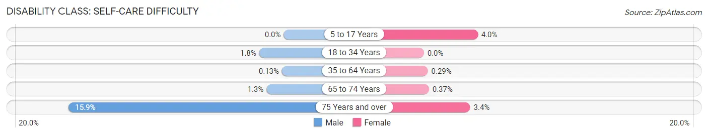 Disability in Zip Code 32669: <span>Self-Care Difficulty</span>