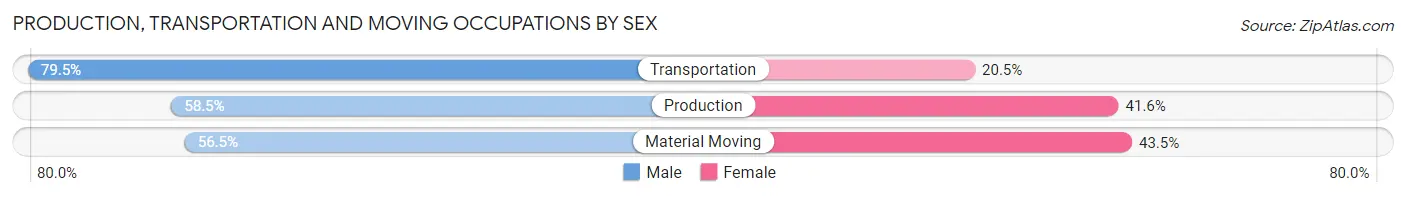 Production, Transportation and Moving Occupations by Sex in Zip Code 32696