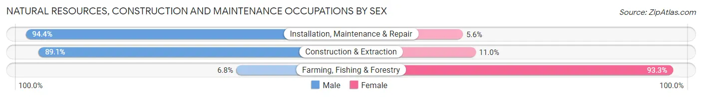 Natural Resources, Construction and Maintenance Occupations by Sex in Zip Code 32712