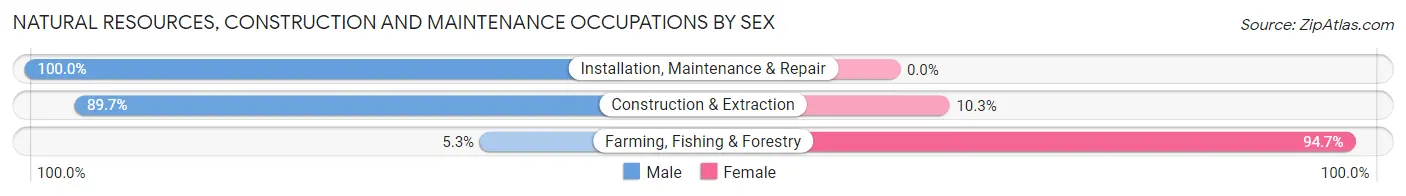 Natural Resources, Construction and Maintenance Occupations by Sex in Zip Code 32757