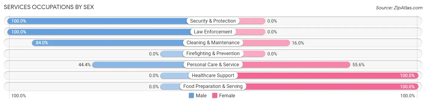 Services Occupations by Sex in Zip Code 32767