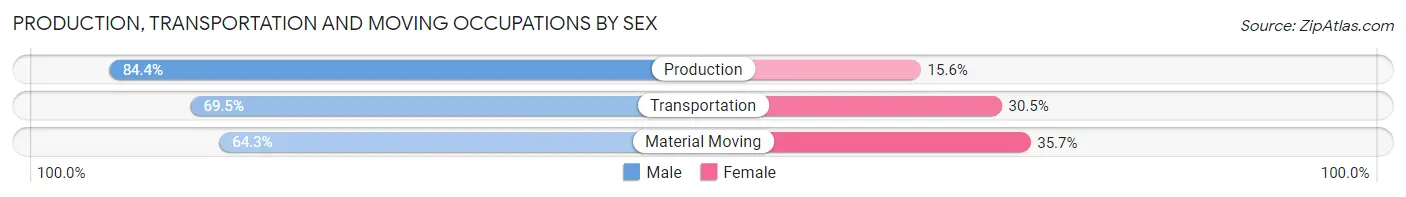 Production, Transportation and Moving Occupations by Sex in Zip Code 32780