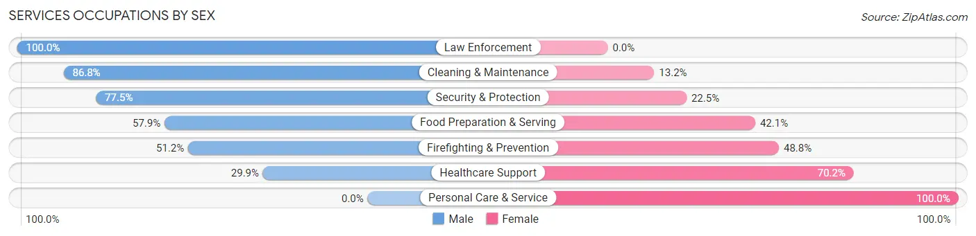 Services Occupations by Sex in Zip Code 32784