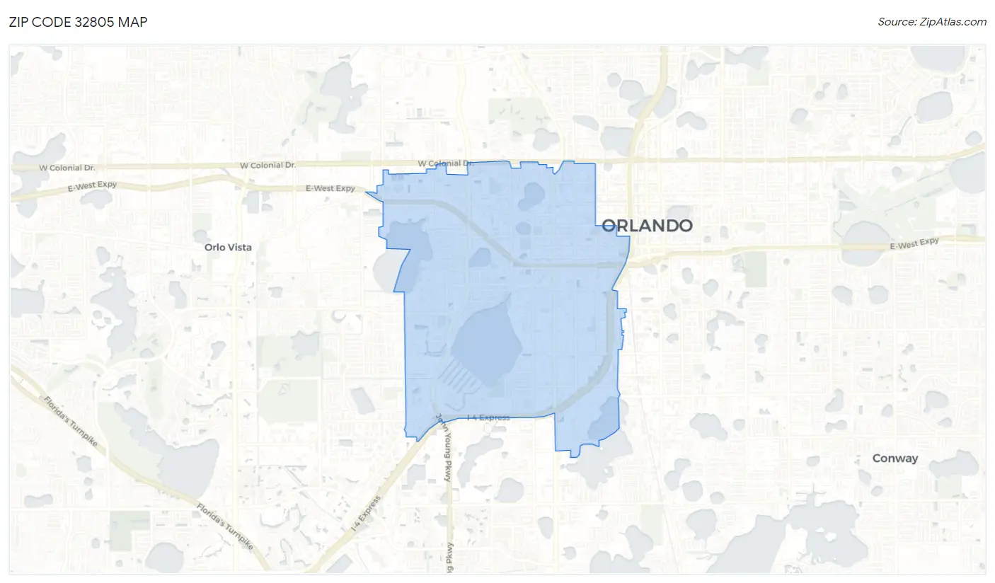 Zip Code 32805 Map