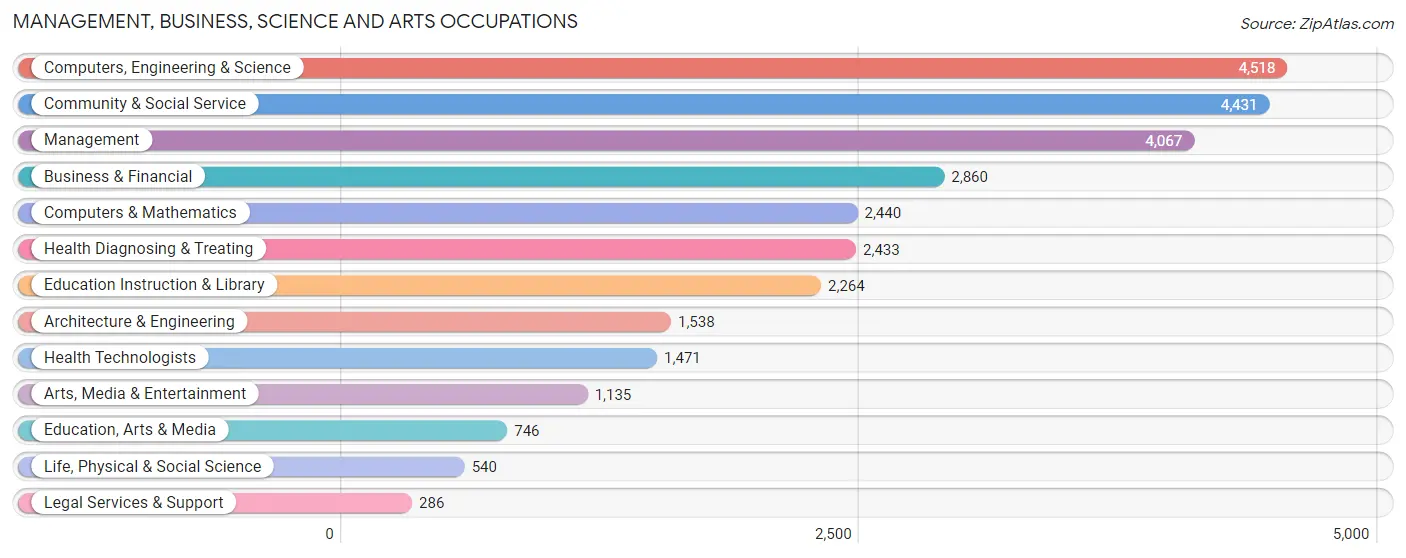 Management, Business, Science and Arts Occupations in Zip Code 32828