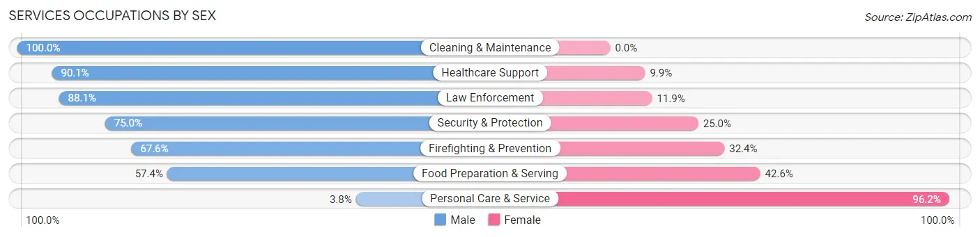 Services Occupations by Sex in Zip Code 32903