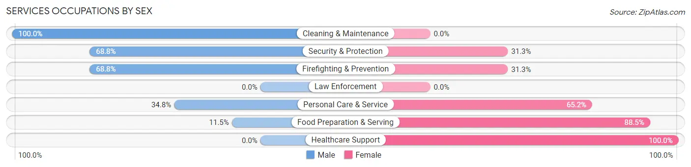 Services Occupations by Sex in Zip Code 32925
