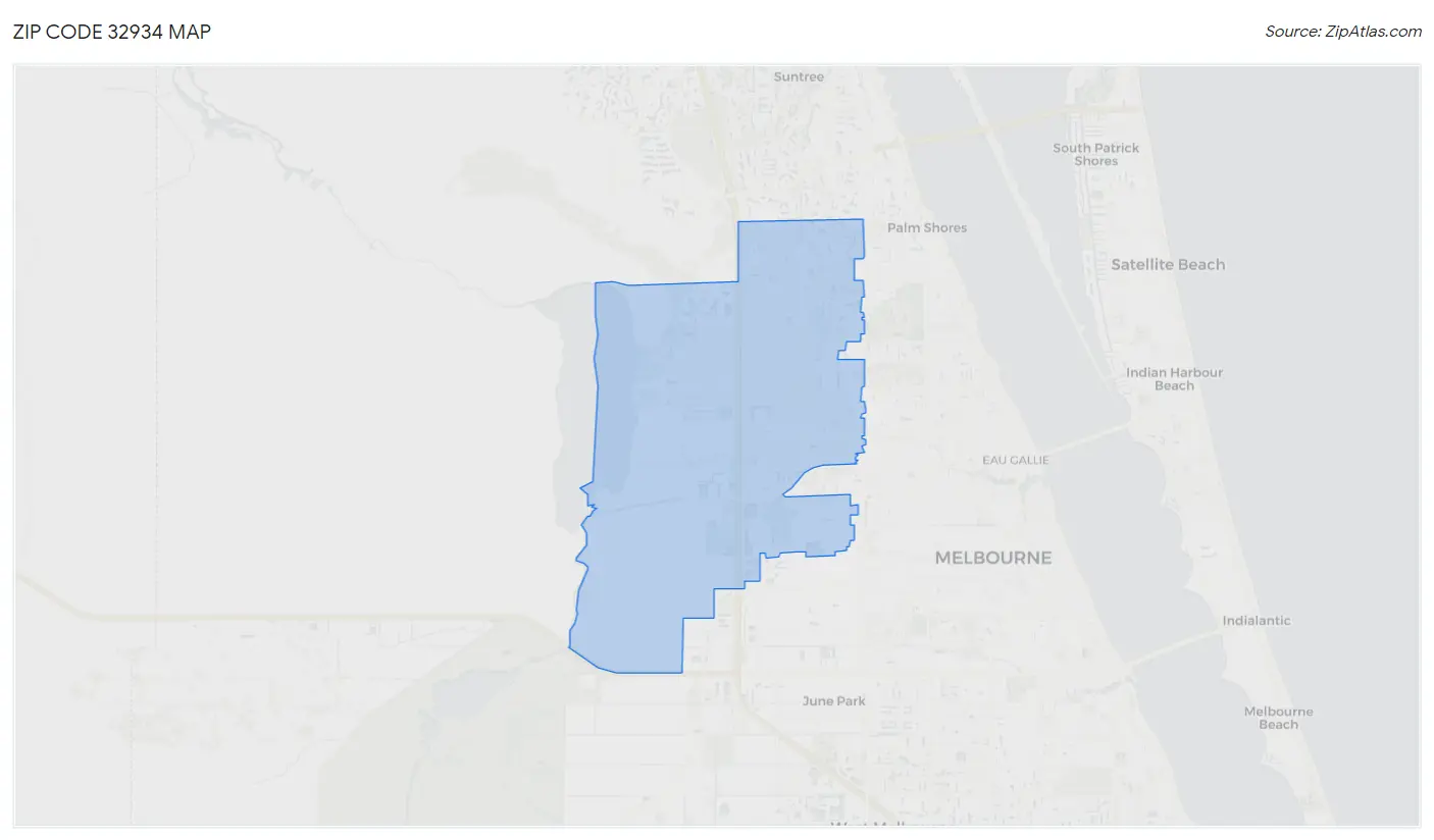 Zip Code 32934 Map