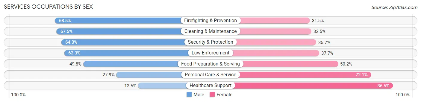 Services Occupations by Sex in Zip Code 32940