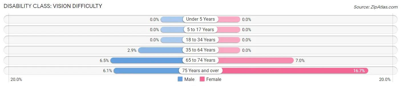 Disability in Zip Code 32949: <span>Vision Difficulty</span>