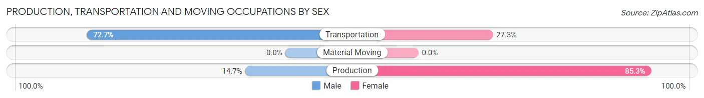 Production, Transportation and Moving Occupations by Sex in Zip Code 32950