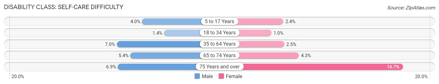 Disability in Zip Code 32960: <span>Self-Care Difficulty</span>