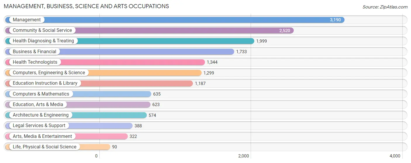 Management, Business, Science and Arts Occupations in Zip Code 33018