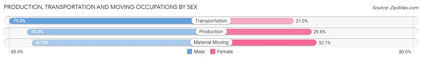Production, Transportation and Moving Occupations by Sex in Zip Code 33064