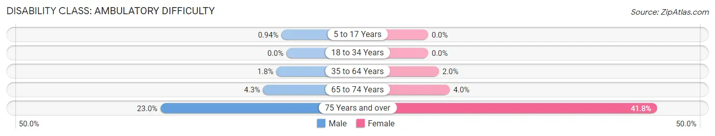 Disability in Zip Code 33076: <span>Ambulatory Difficulty</span>