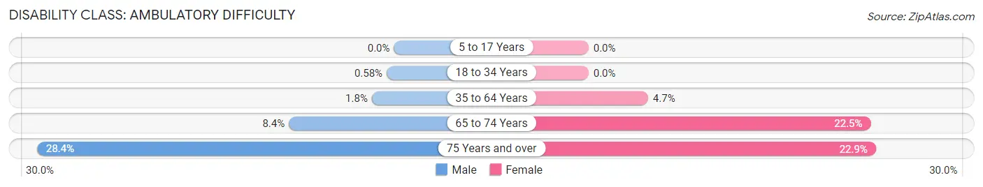 Disability in Zip Code 33128: <span>Ambulatory Difficulty</span>