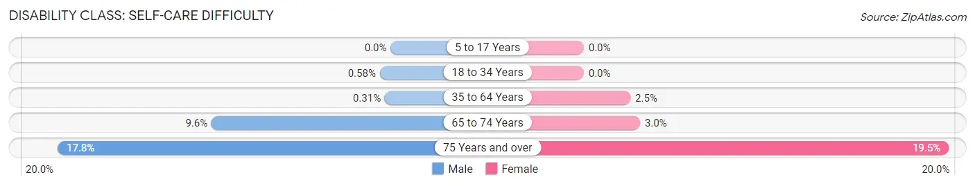 Disability in Zip Code 33128: <span>Self-Care Difficulty</span>