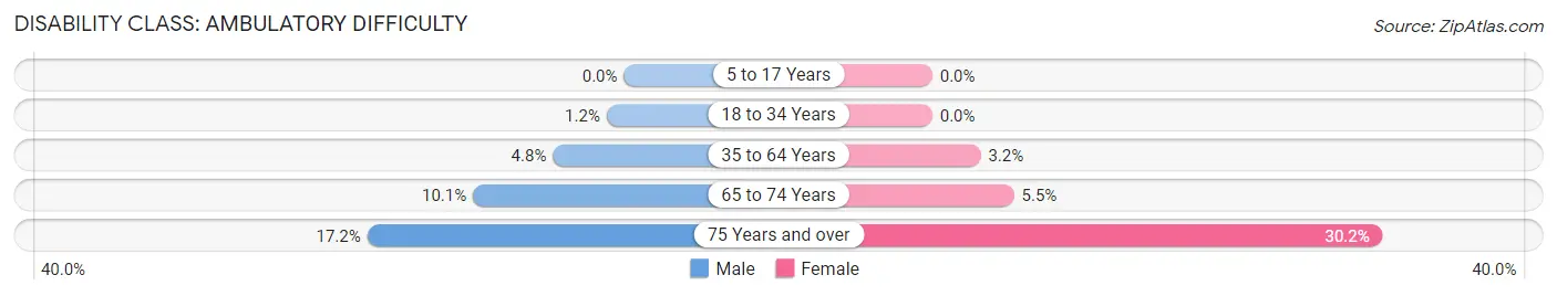 Disability in Zip Code 33133: <span>Ambulatory Difficulty</span>