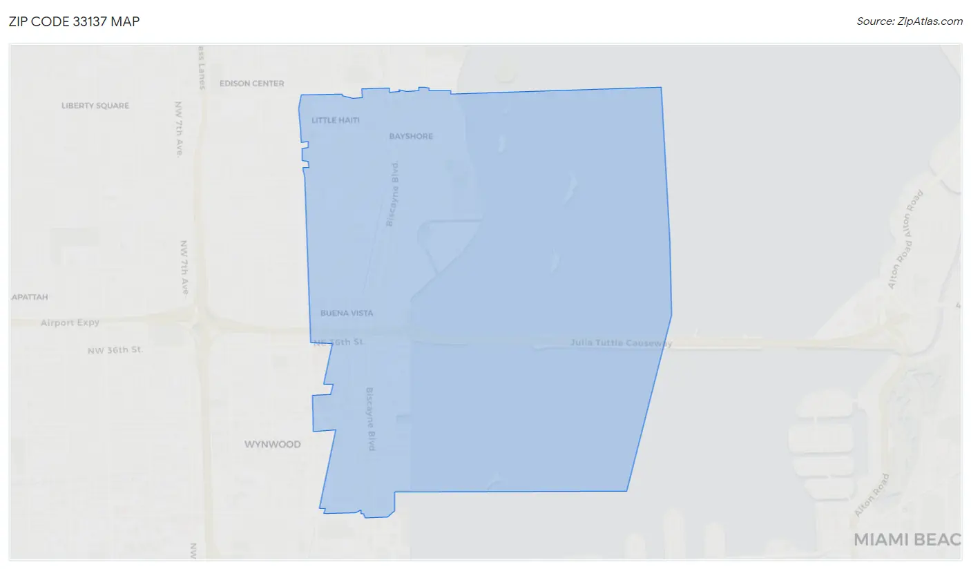 Zip Code 33137 Map