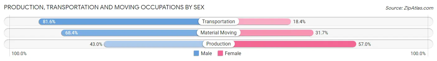 Production, Transportation and Moving Occupations by Sex in Zip Code 33179