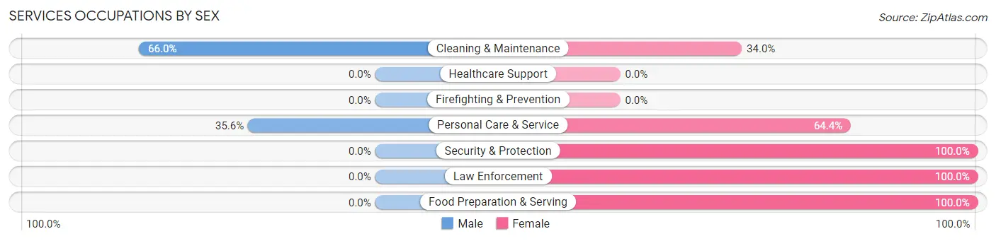 Services Occupations by Sex in Zip Code 33306