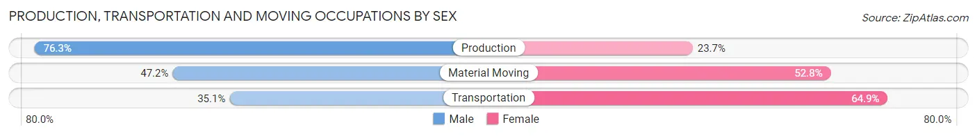 Production, Transportation and Moving Occupations by Sex in Zip Code 33315