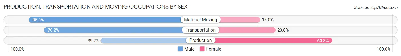 Production, Transportation and Moving Occupations by Sex in Zip Code 33316