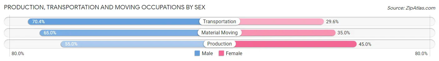 Production, Transportation and Moving Occupations by Sex in Zip Code 33326