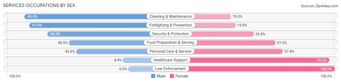 Services Occupations by Sex in Zip Code 33431