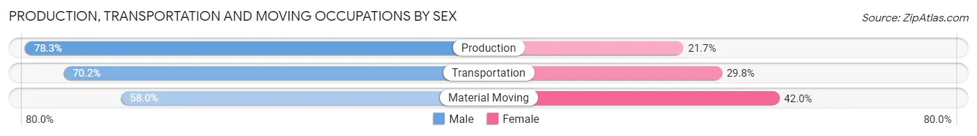 Production, Transportation and Moving Occupations by Sex in Zip Code 33470