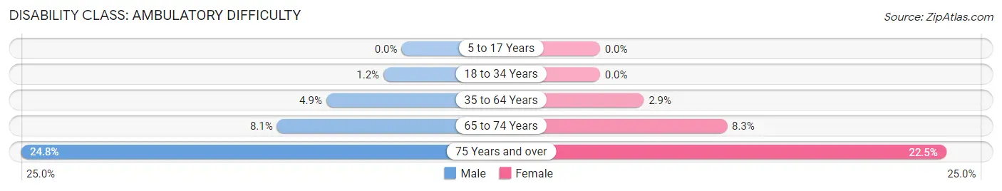 Disability in Zip Code 33487: <span>Ambulatory Difficulty</span>