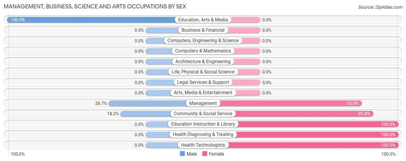 Management, Business, Science and Arts Occupations by Sex in Zip Code 33521