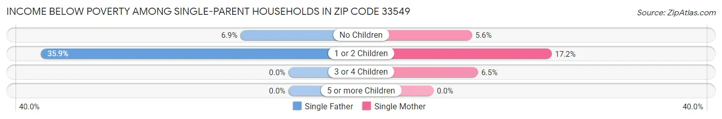Income Below Poverty Among Single-Parent Households in Zip Code 33549