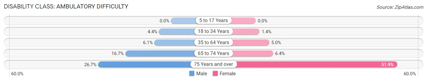 Disability in Zip Code 33579: <span>Ambulatory Difficulty</span>