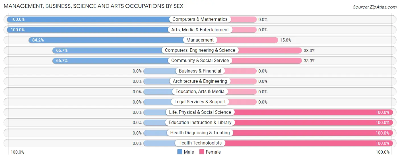 Management, Business, Science and Arts Occupations by Sex in Zip Code 33585