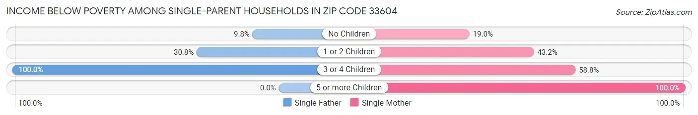 Income Below Poverty Among Single-Parent Households in Zip Code 33604