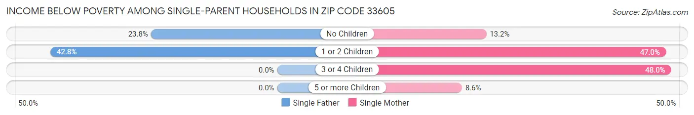 Income Below Poverty Among Single-Parent Households in Zip Code 33605