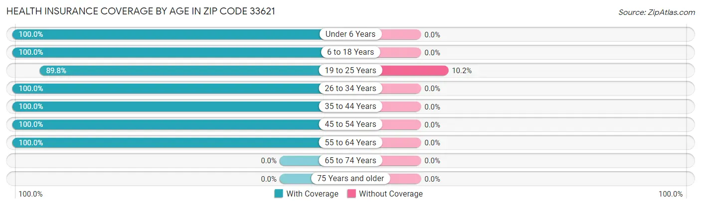 Health Insurance Coverage by Age in Zip Code 33621