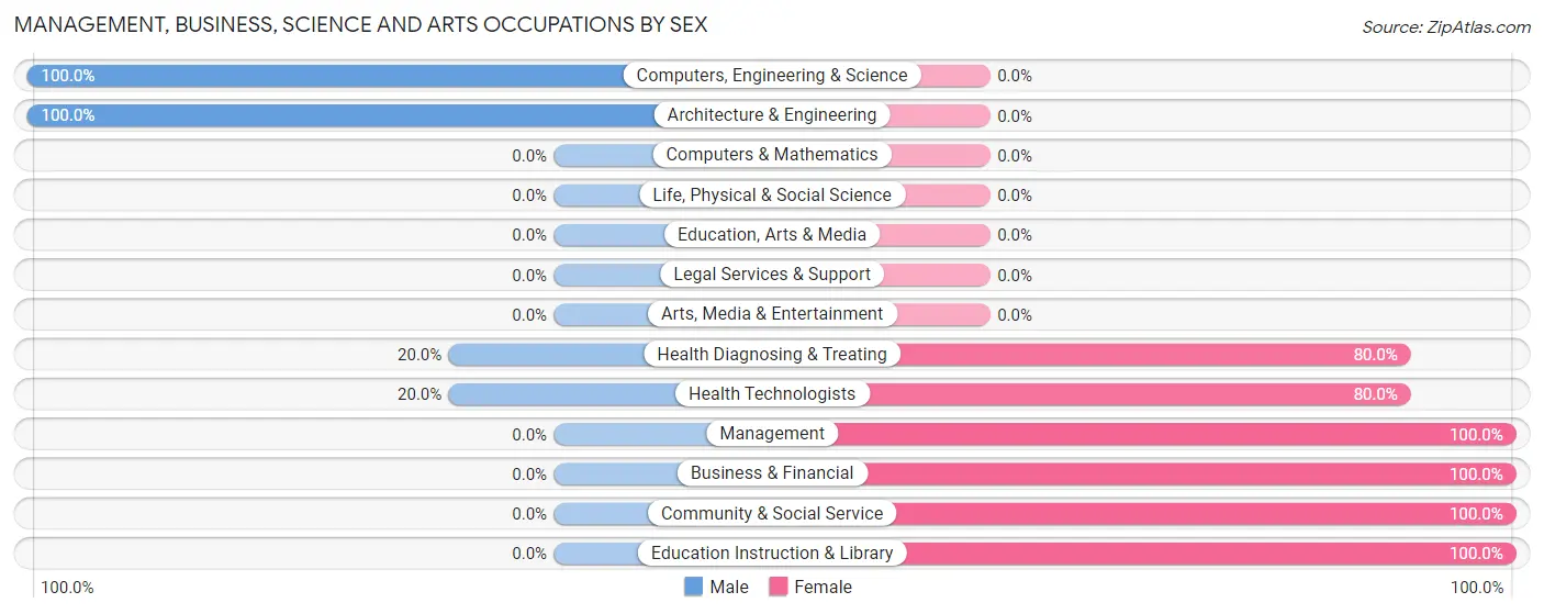 Management, Business, Science and Arts Occupations by Sex in Zip Code 33621