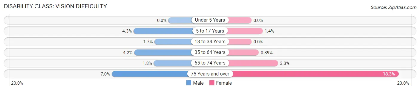 Disability in Zip Code 33625: <span>Vision Difficulty</span>