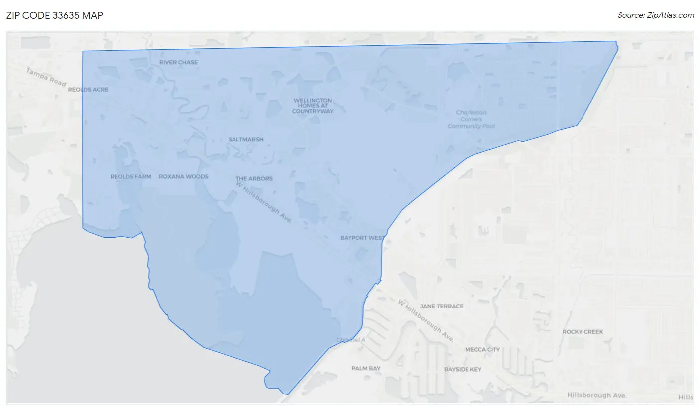 Zip Code 33635 Map