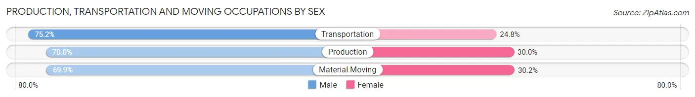 Production, Transportation and Moving Occupations by Sex in Zip Code 33647