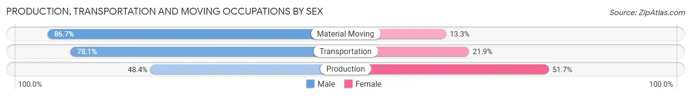 Production, Transportation and Moving Occupations by Sex in Zip Code 33755