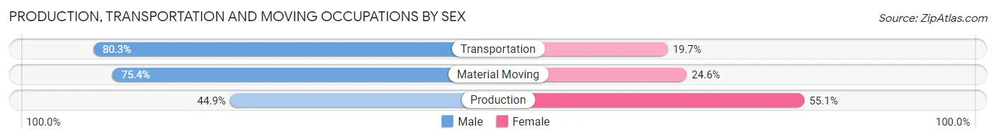 Production, Transportation and Moving Occupations by Sex in Zip Code 33778