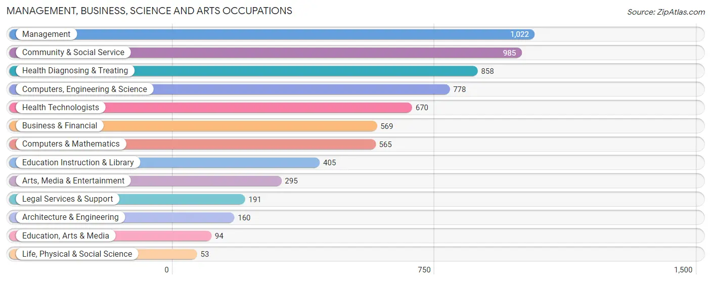 Management, Business, Science and Arts Occupations in Zip Code 33782