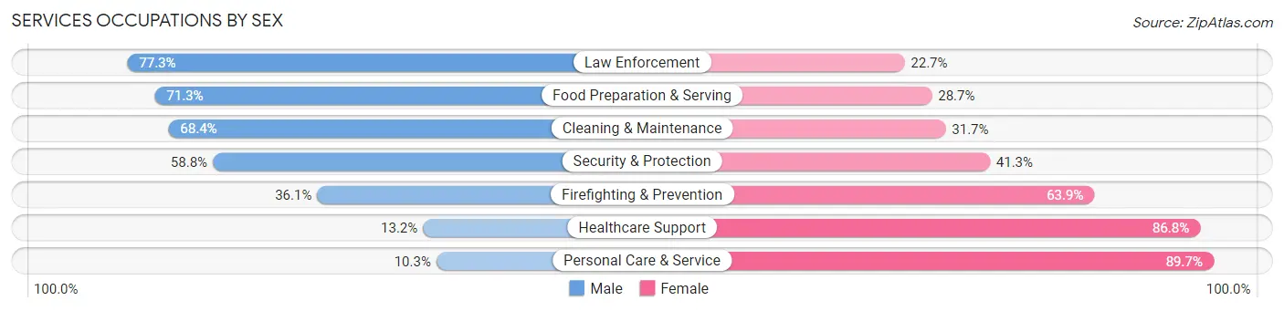 Services Occupations by Sex in Zip Code 33811