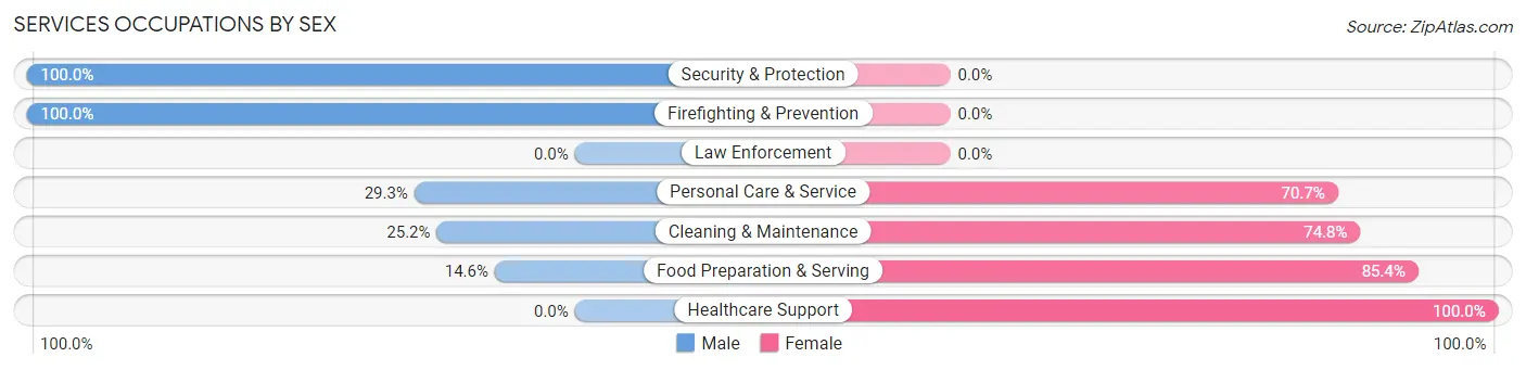 Services Occupations by Sex in Zip Code 33850