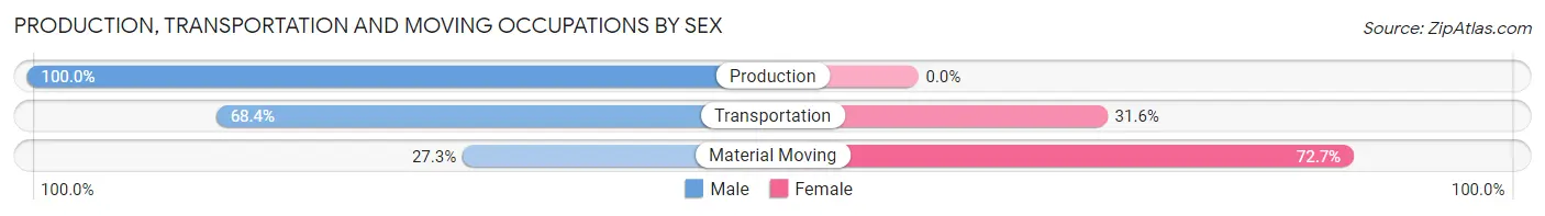 Production, Transportation and Moving Occupations by Sex in Zip Code 33890