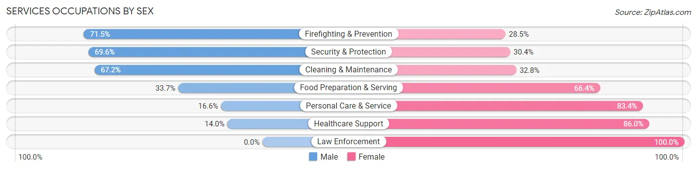 Services Occupations by Sex in Zip Code 33904